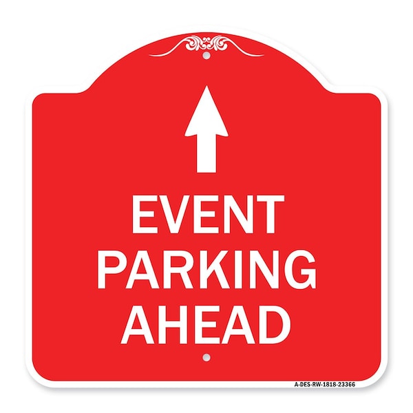 Signmission Designer Series Sign-Parking Sign & Post Kit, Red & White Aluminum Sign, 18" x 18", RW-1818-23366 A-DES-RW-1818-23366 - main